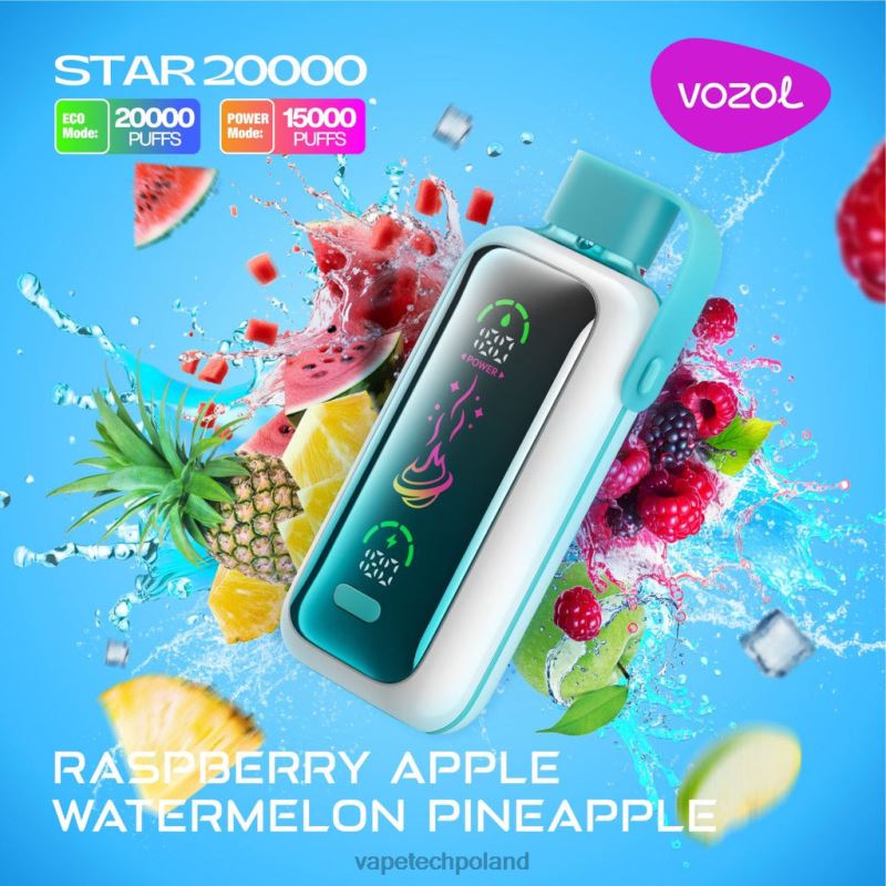 Vape Pen - malina jabłko arbuz ananas VOZOL STAR 20000 4LHF218