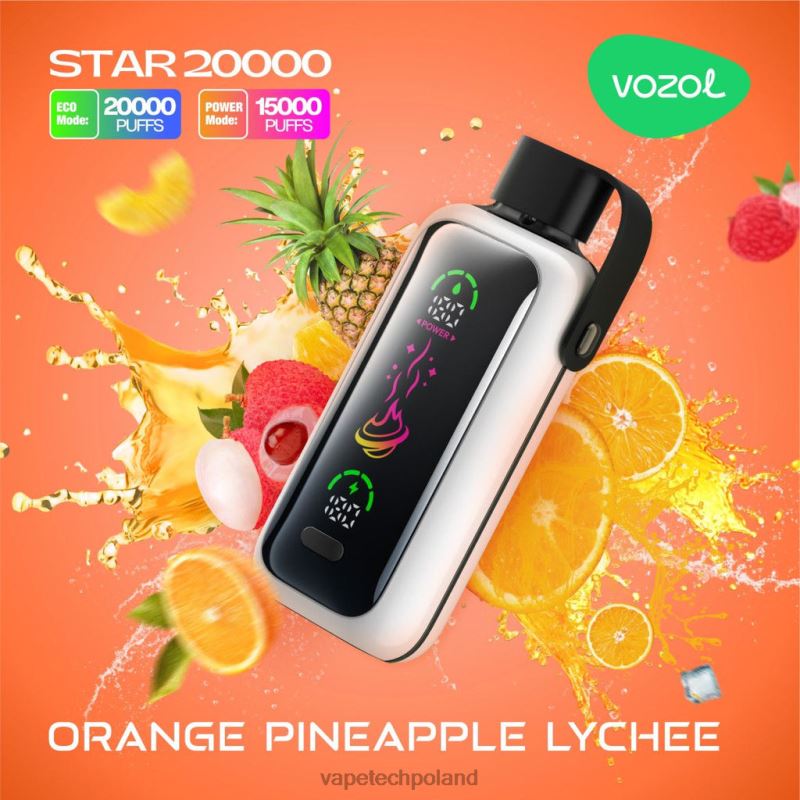 Vape Pod - pomarańczowe liczi ananasowe VOZOL STAR 20000 4LHF215