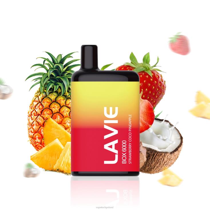 Vape Polska - truskawkowy kokosowy ananas 8L6HD205 LAVIE BOX 6000 zaciągnięć