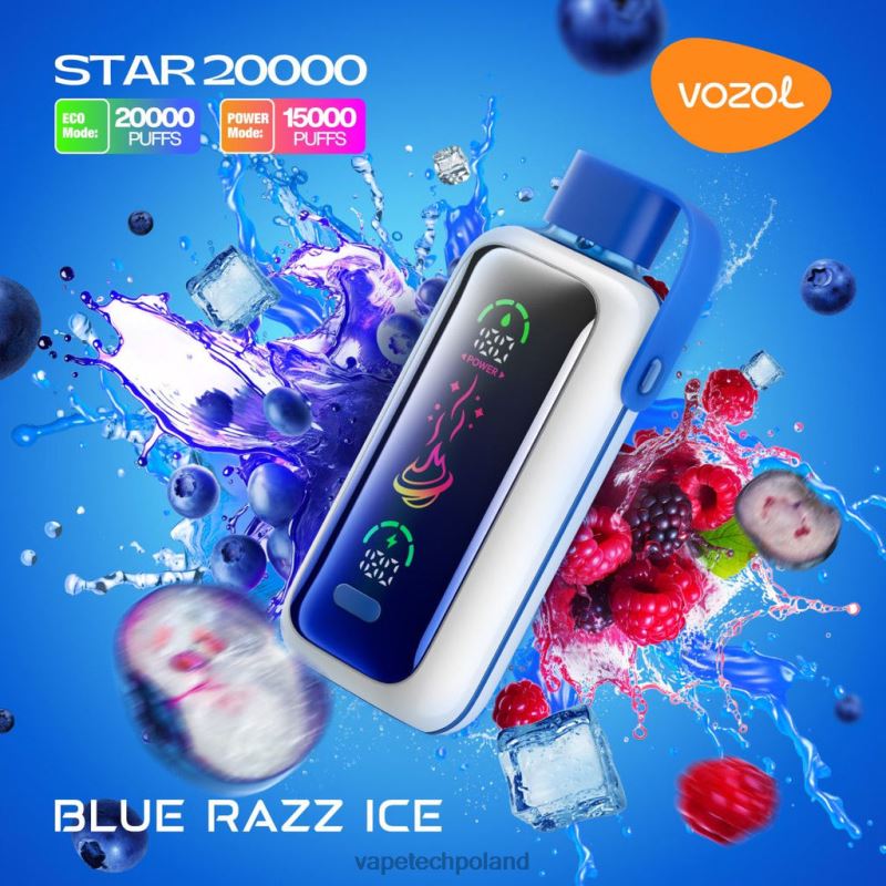 Vape Shop Warszawa - niebieski razz lód VOZOL STAR 20000 4LHF24