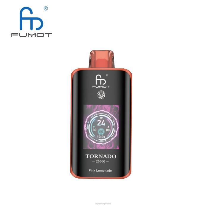 Vape Polska - różowa lemoniada Fumot Tornado 25000 jednorazowych waporyzatorów 4NXP10