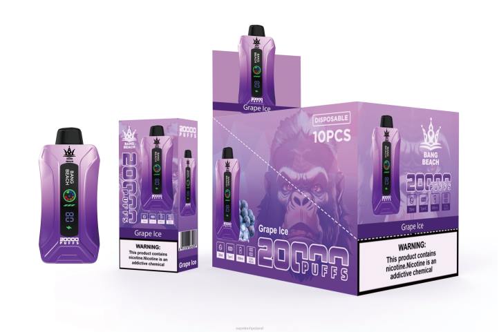 Vape Polska - Bang Beach 20000 zaciągnięć inteligentny waporyzator ekranowy BJL810 lód winogronowy