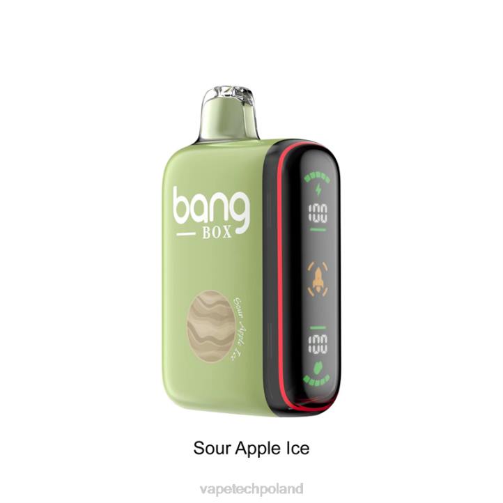 Vape Polska - Bang Box Inteligentny wyświetlacz mocy 9000-18000 zaciągnięć BJL828 kwaśny lód jabłkowy