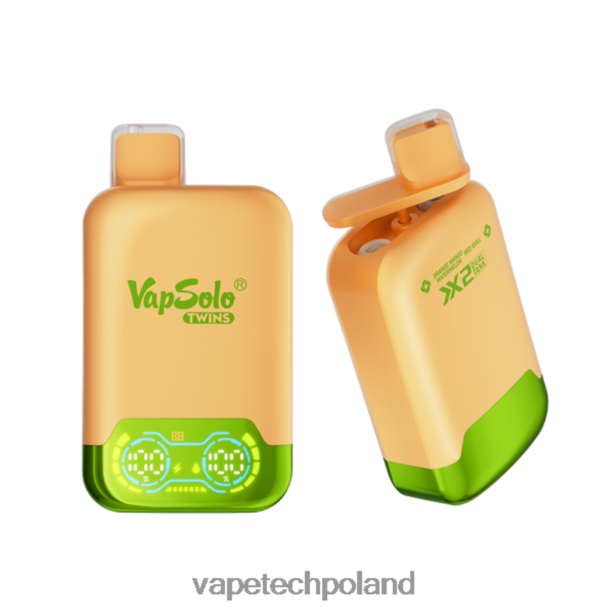 Vape Polska - Vapsolo TWINS jednorazowy waporyzator pomarańczowy arbuz mango i czerwony byk 48PF86142