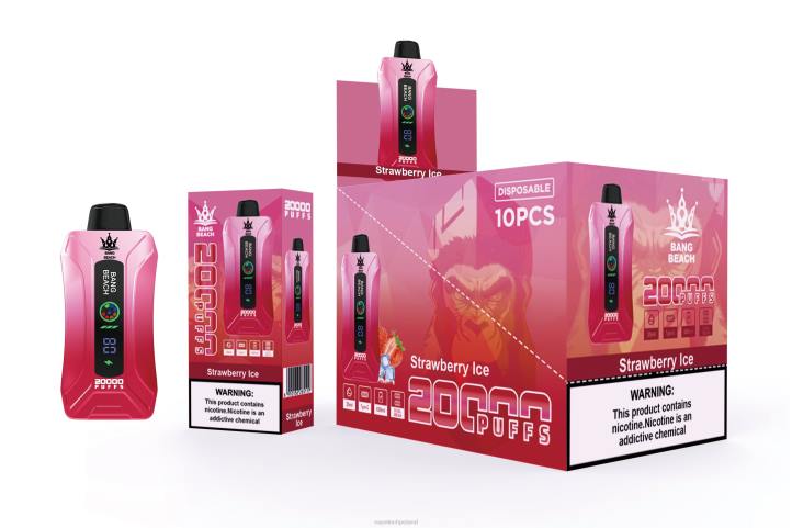 Vape Shop Warszawa - Bang Beach 20000 zaciągnięć inteligentny waporyzator ekranowy BJL86 lód truskawkowy