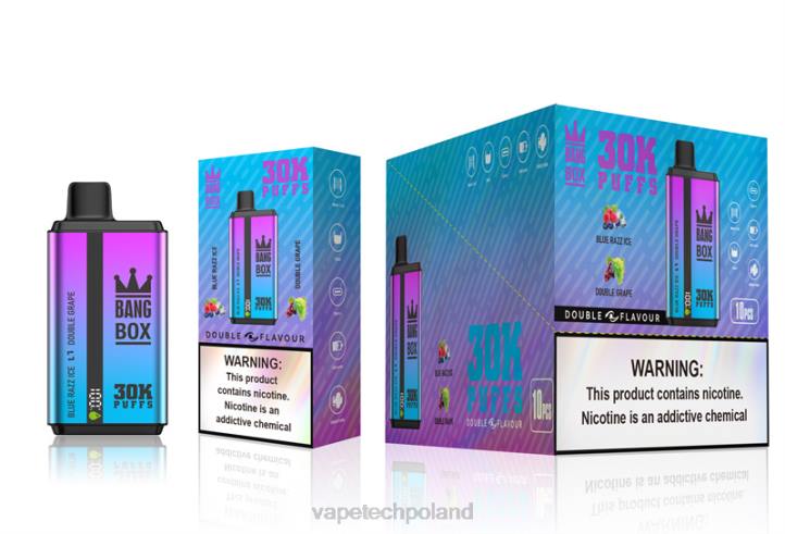 Vape Shop Warszawa - Bang Box 30000 puszek o podwójnych smakach BJL872 niebieski razz lód i podwójne winogrono