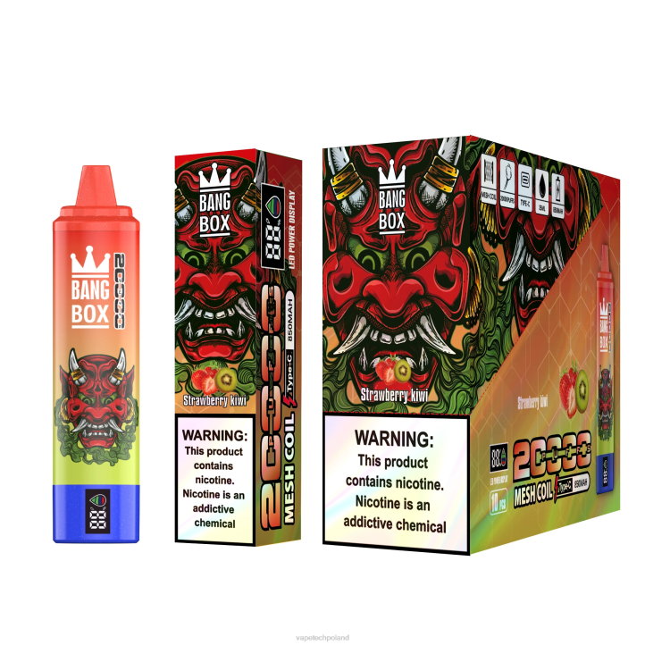 Vape Shop Warszawa - Bang Box Inteligentny ekran o pojemności 20 000 zaciągnięć BJL851 kiwi truskawkowe