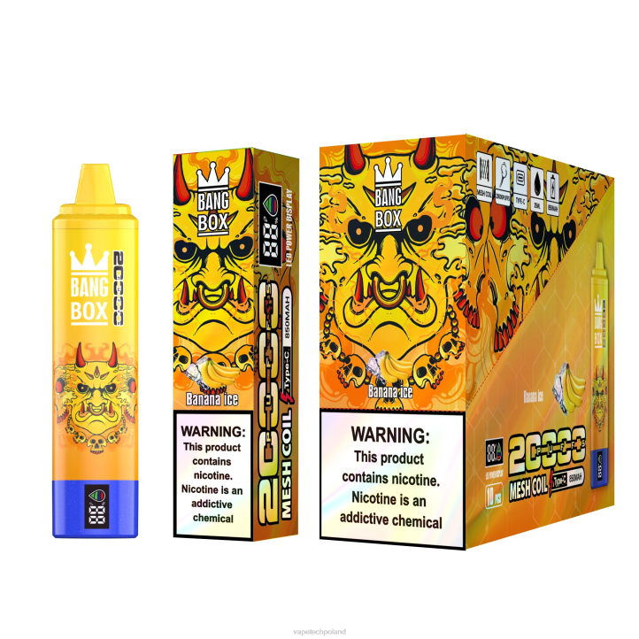 Vape Shop Warszawa - Bang Box Inteligentny ekran o pojemności 20 000 zaciągnięć BJL857 lód bananowy