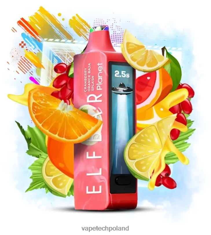 Vape Shop Warszawa - Elf Bar Planet 25000 żurawinowy, pomarańczowy plusk baja F2T2630