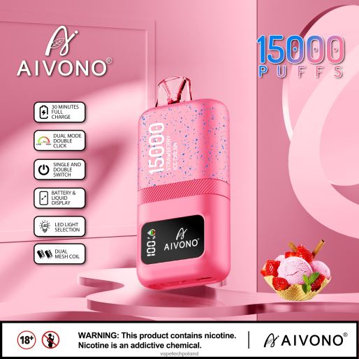 Vape Shop Warszawa - lody truskawkowe Aivono AIM magic 15000 FHZ2666