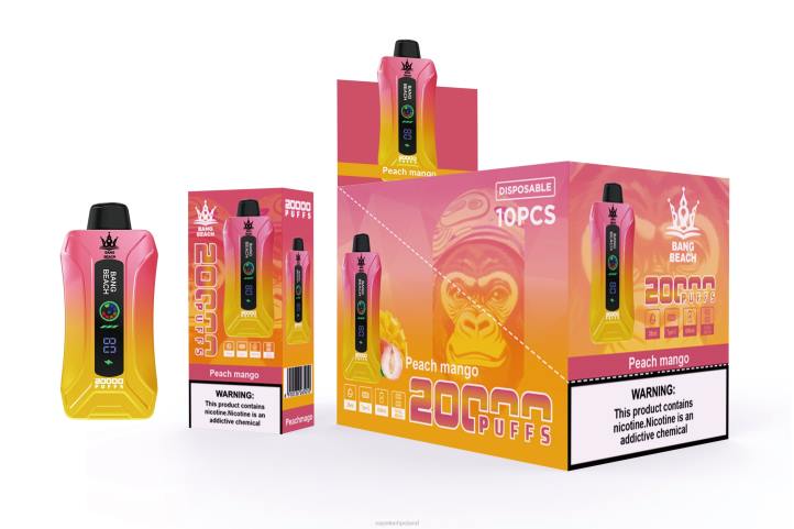 Vape Tech Poland - Bang Beach 20000 zaciągnięć inteligentny waporyzator ekranowy BJL82 brzoskwiniowe mango