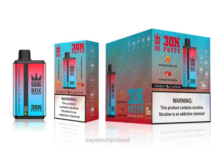 Vape Tech Poland - Bang Box 30000 puszek o podwójnych smakach BJL868 arbuzowa guma balonowa i arbuz truskawkowy