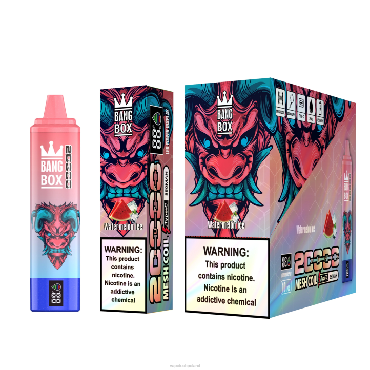 Vape Tech Poland - Bang Box Inteligentny ekran o pojemności 20 000 zaciągnięć BJL856 lód arbuzowy