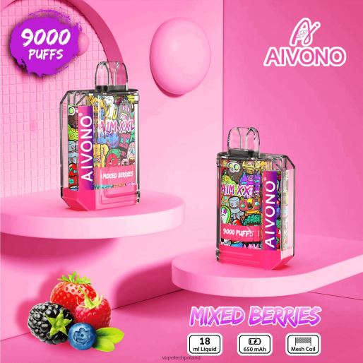 Vape Shop Warszawa - mieszane jagody Aivono AIM XXL Przezroczysta naklejka na usta 9000 FHZ2651