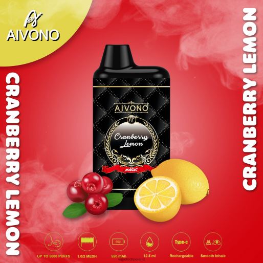 Vape Tech Poland - cytryna żurawinowa Aivono AIM MAGIC Papieros w pudełku ustnym 5800 FHZ2689