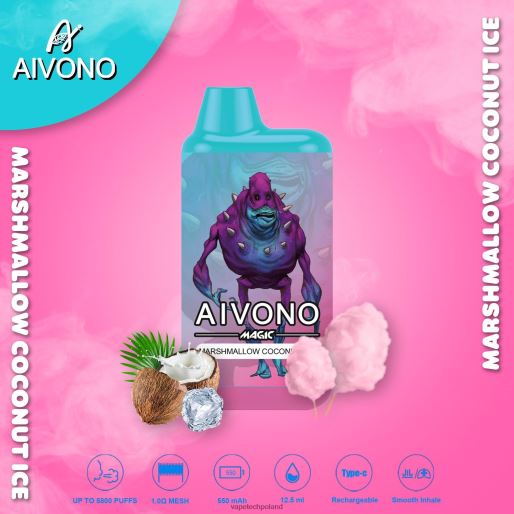 Vape Tech Poland - lód kokosowy z pianki marshmallow Aivono AIM MAGIC Papieros w pudełku ustnym 5800 FHZ2695
