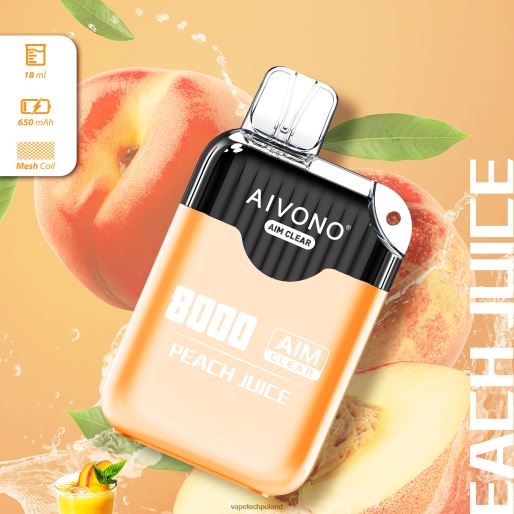 Vape Tech Poland - sok brzoskwiniowy Aivono AIM CLEAR 8000 FHZ26203