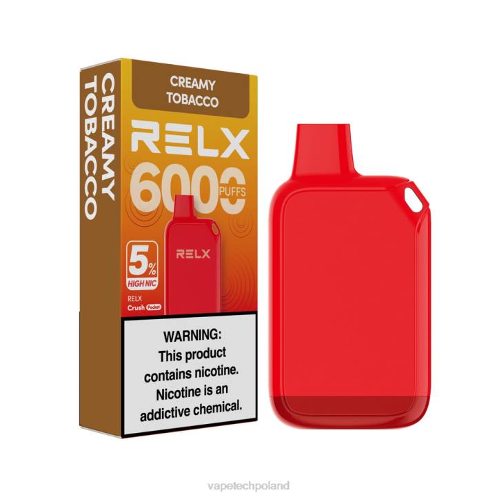 Vape Polska - RELX Crush Pocket 6000 5% wysoki nic kremowy tytoń 46JJ28