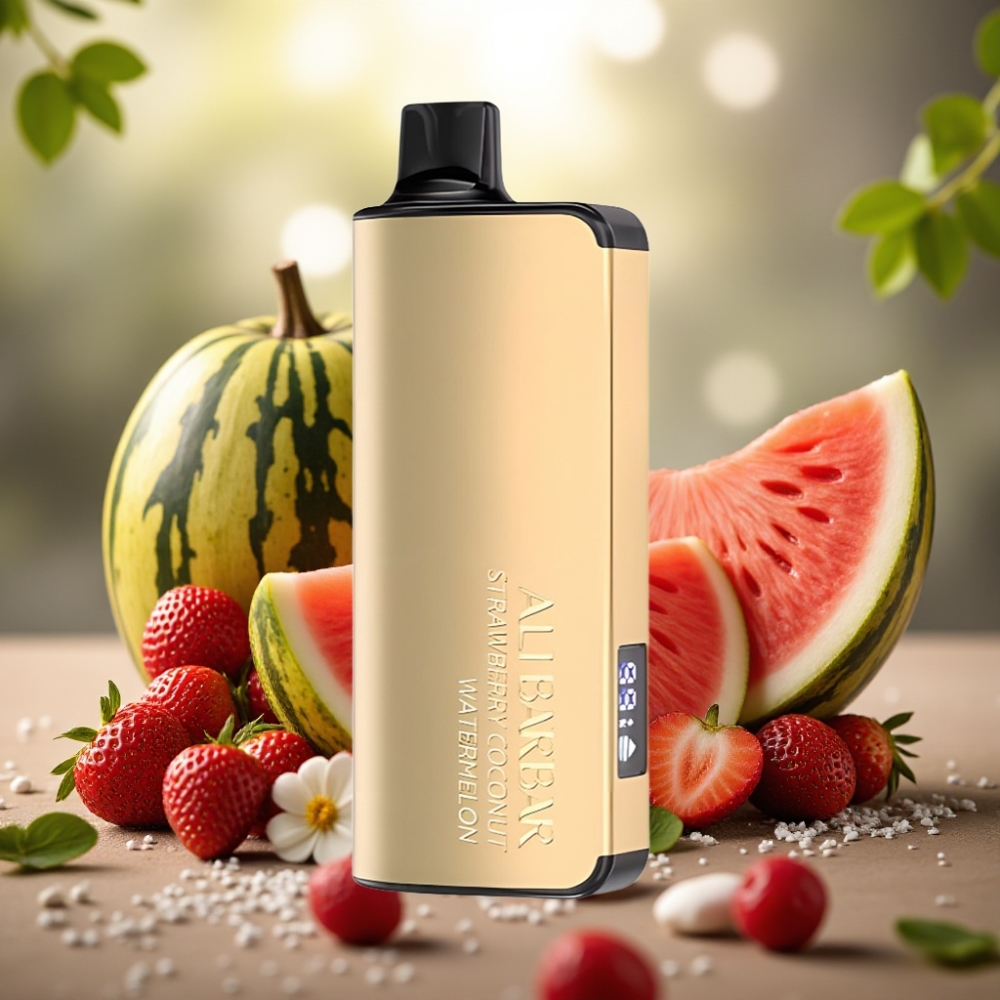 Alibarbar Ingot 9000 Puffs 22ml Truskawka Kokos Arbuz LED