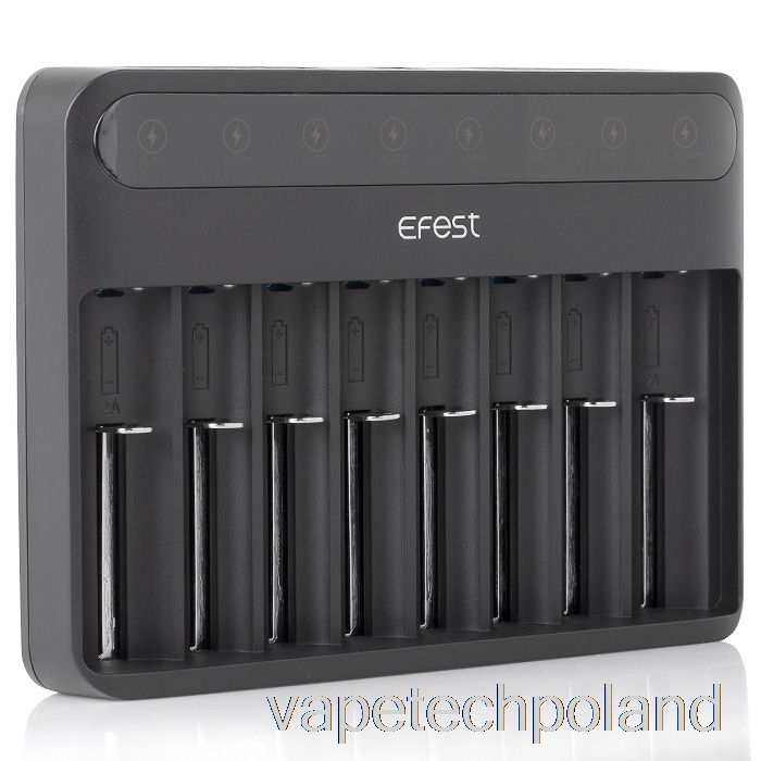 Vape Shop Warszawa Efest Lush Q8 8-gniazdowa Inteligentna ładowarka
