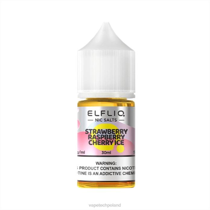 Truskawkowe malinowe lód wiśniowy 44TV32 ELFBAR ELFLIQ Nic sól 30 ml